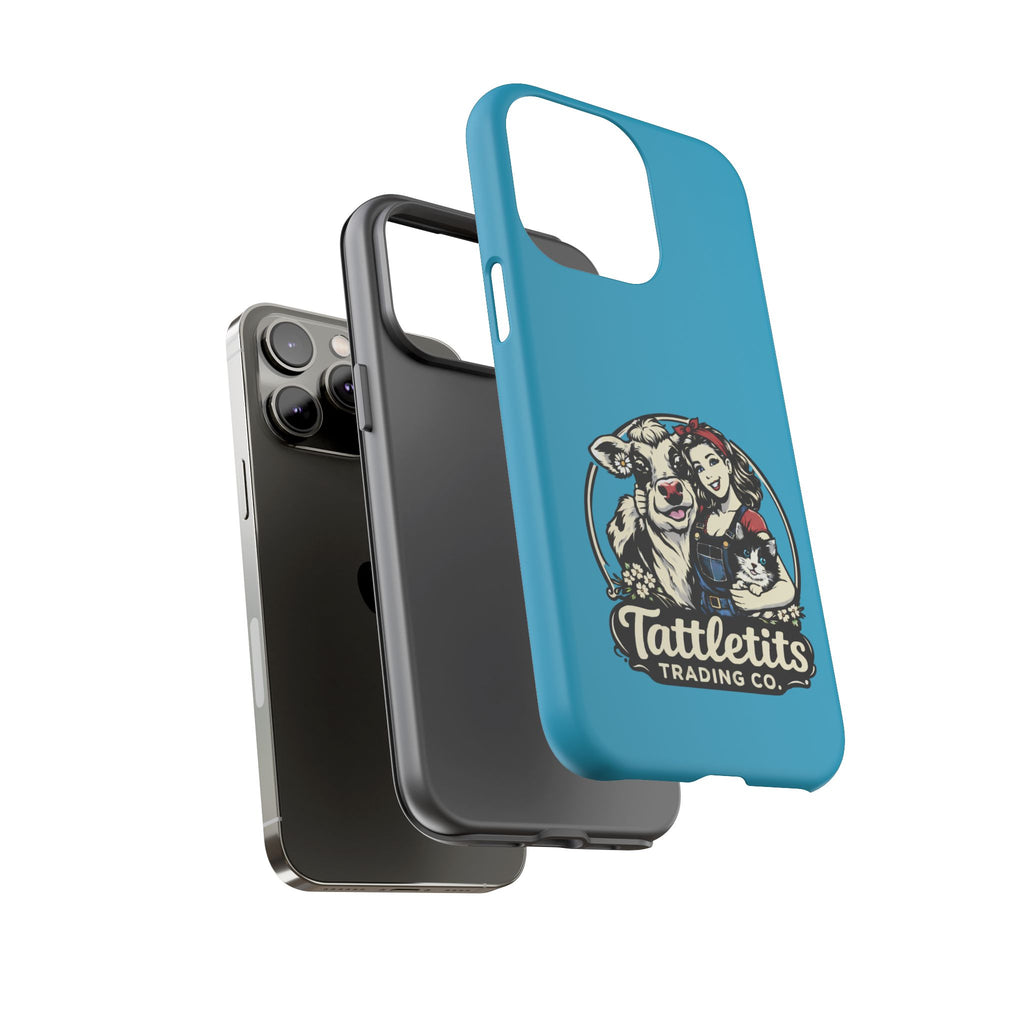 Phone Case — Retro 'Tuffellets' Logo Pattern on Teal
