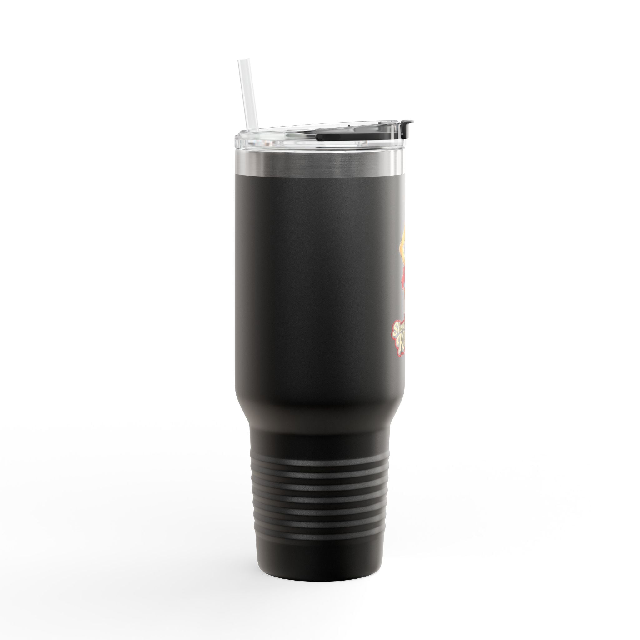 40oz Insulated Travel Mug — "Show Me Dem Kitties" Pin-Up Cat Design
