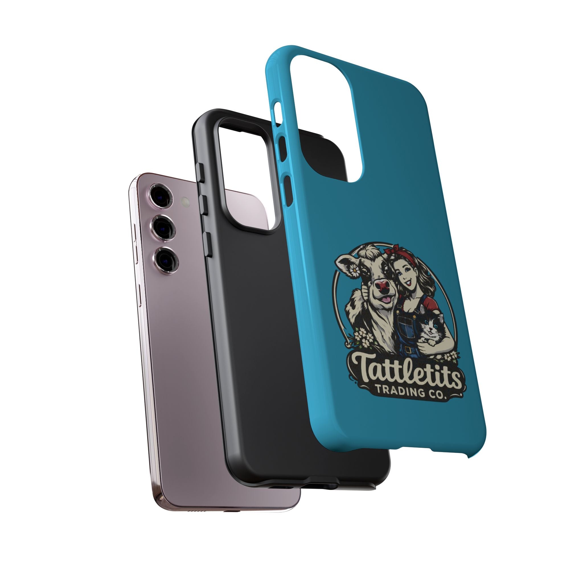 Phone Case — Retro 'Tuffellets' Logo Pattern on Teal