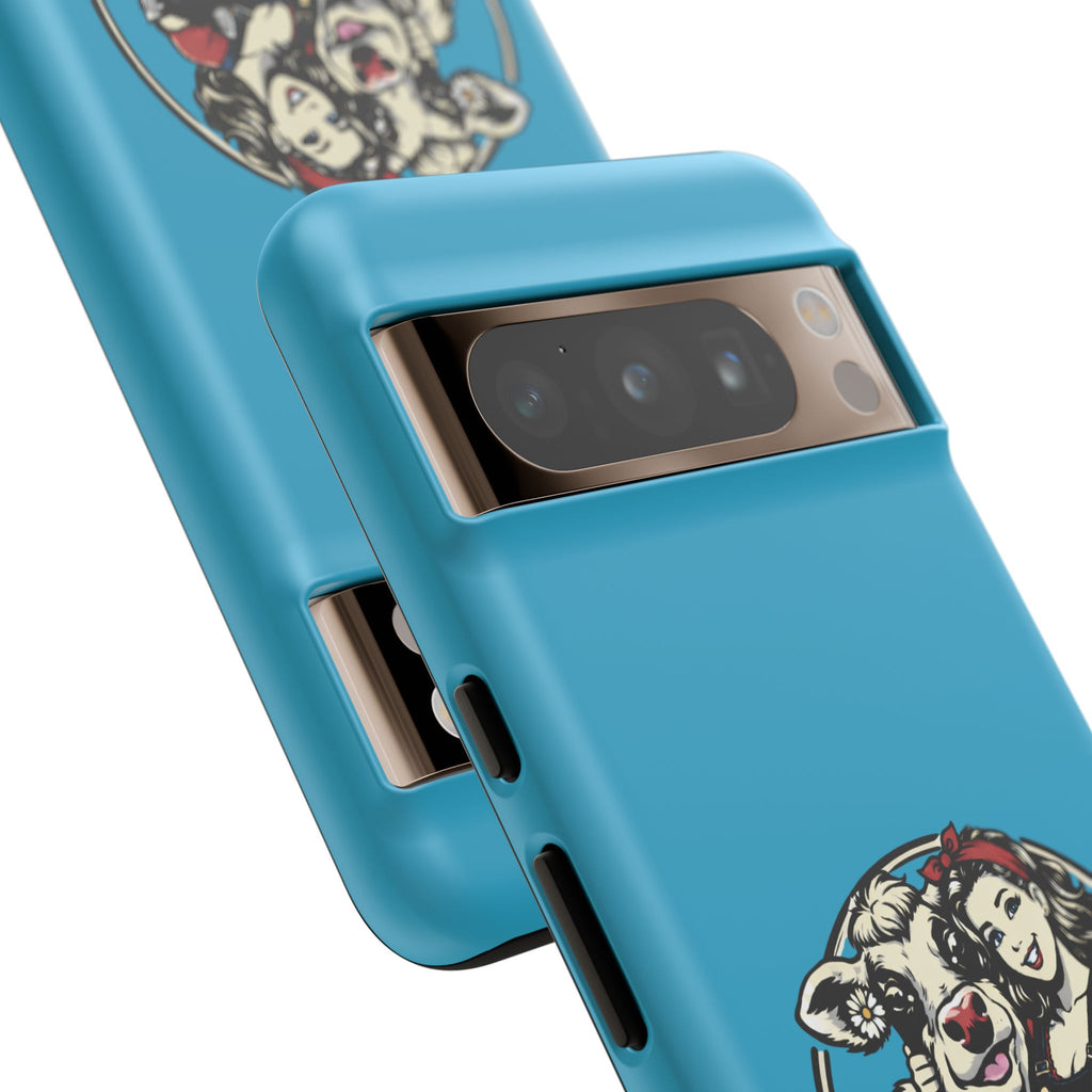 Phone Case — Retro 'Tuffellets' Logo Pattern on Teal