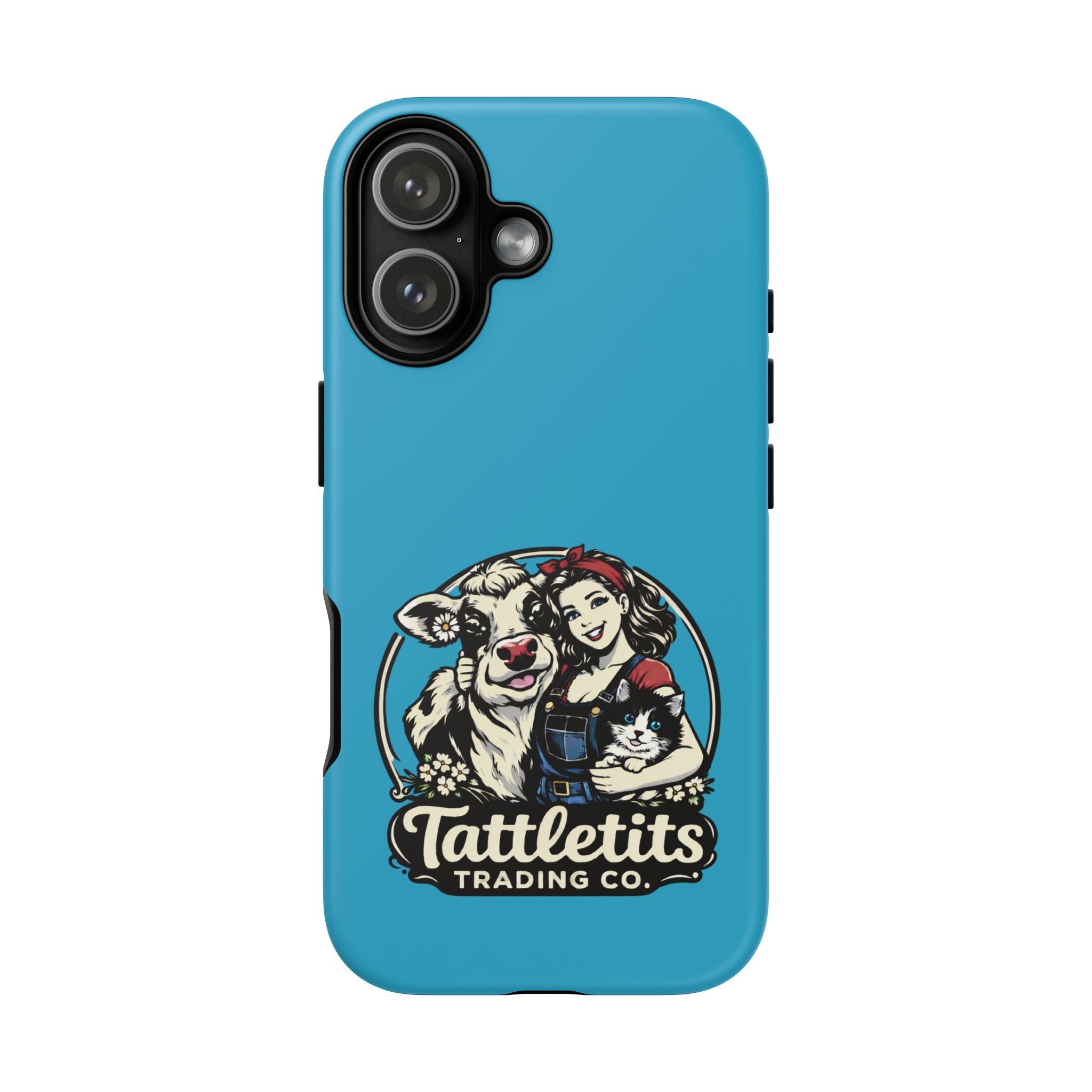 Phone Case — Retro 'Tuffellets' Logo Pattern on Teal