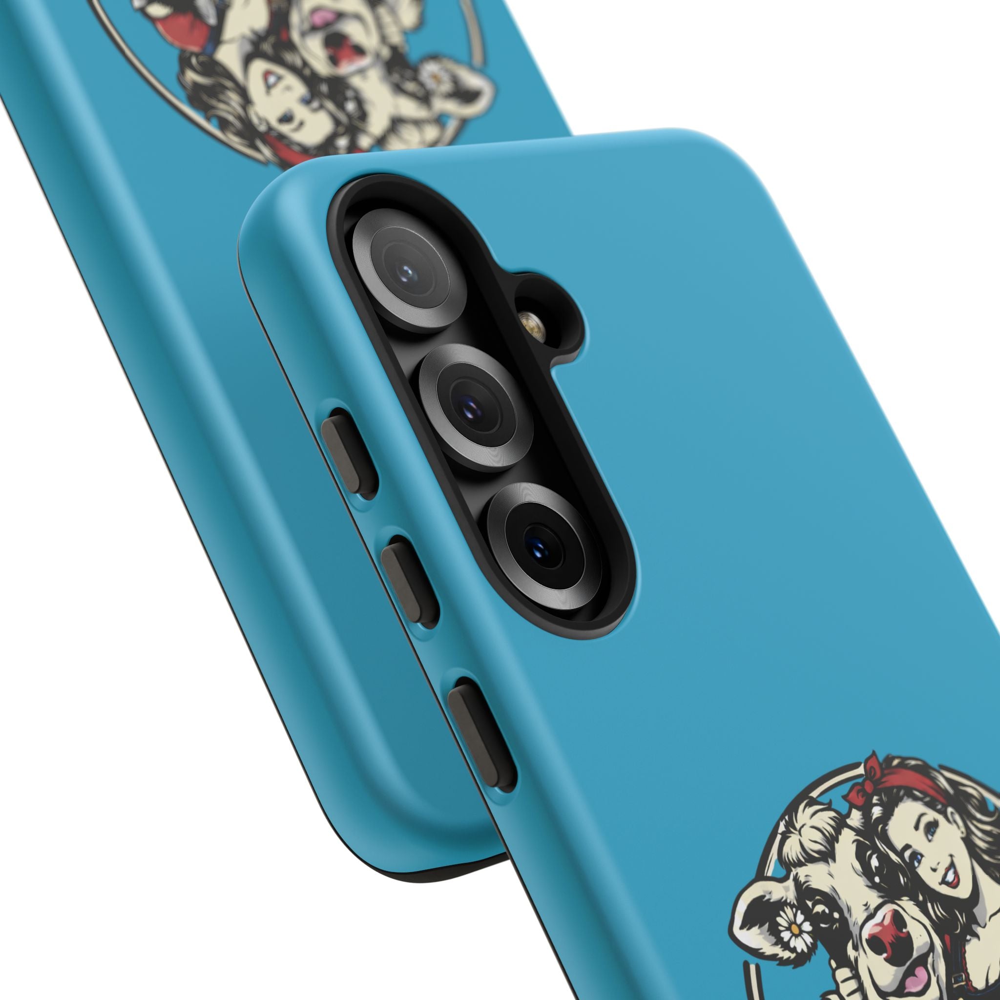 Phone Case — Retro 'Tuffellets' Logo Pattern on Teal