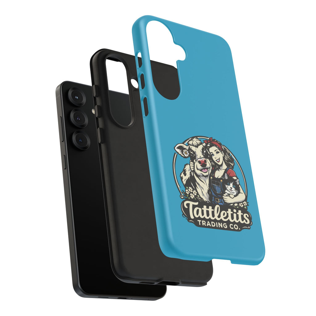 Phone Case — Retro 'Tuffellets' Logo Pattern on Teal