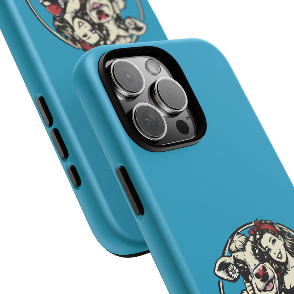 Phone Case — Retro 'Tuffellets' Logo Pattern on Teal