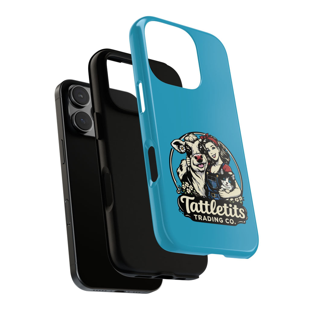 Phone Case — Retro 'Tuffellets' Logo Pattern on Teal