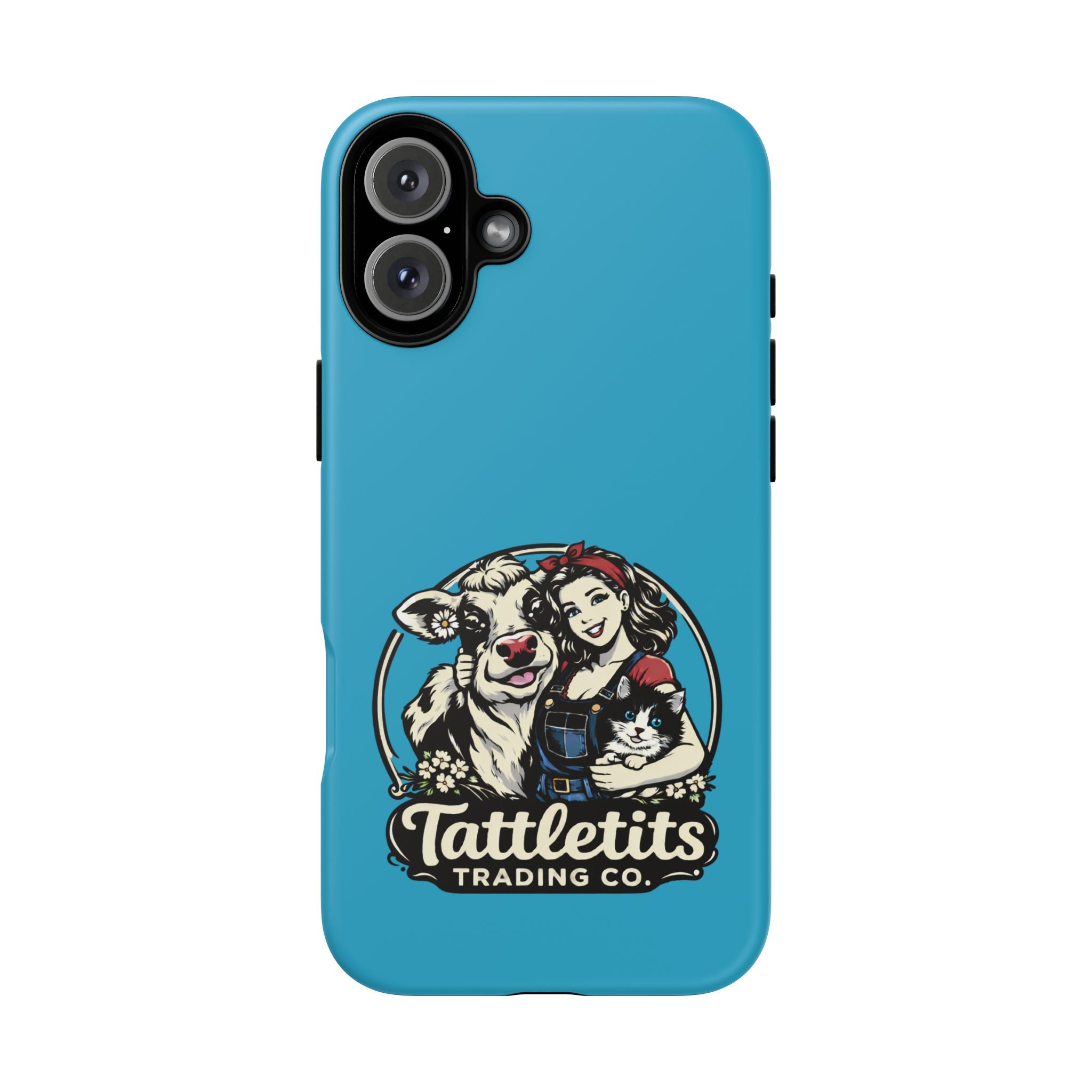 Phone Case — Retro 'Tuffellets' Logo Pattern on Teal