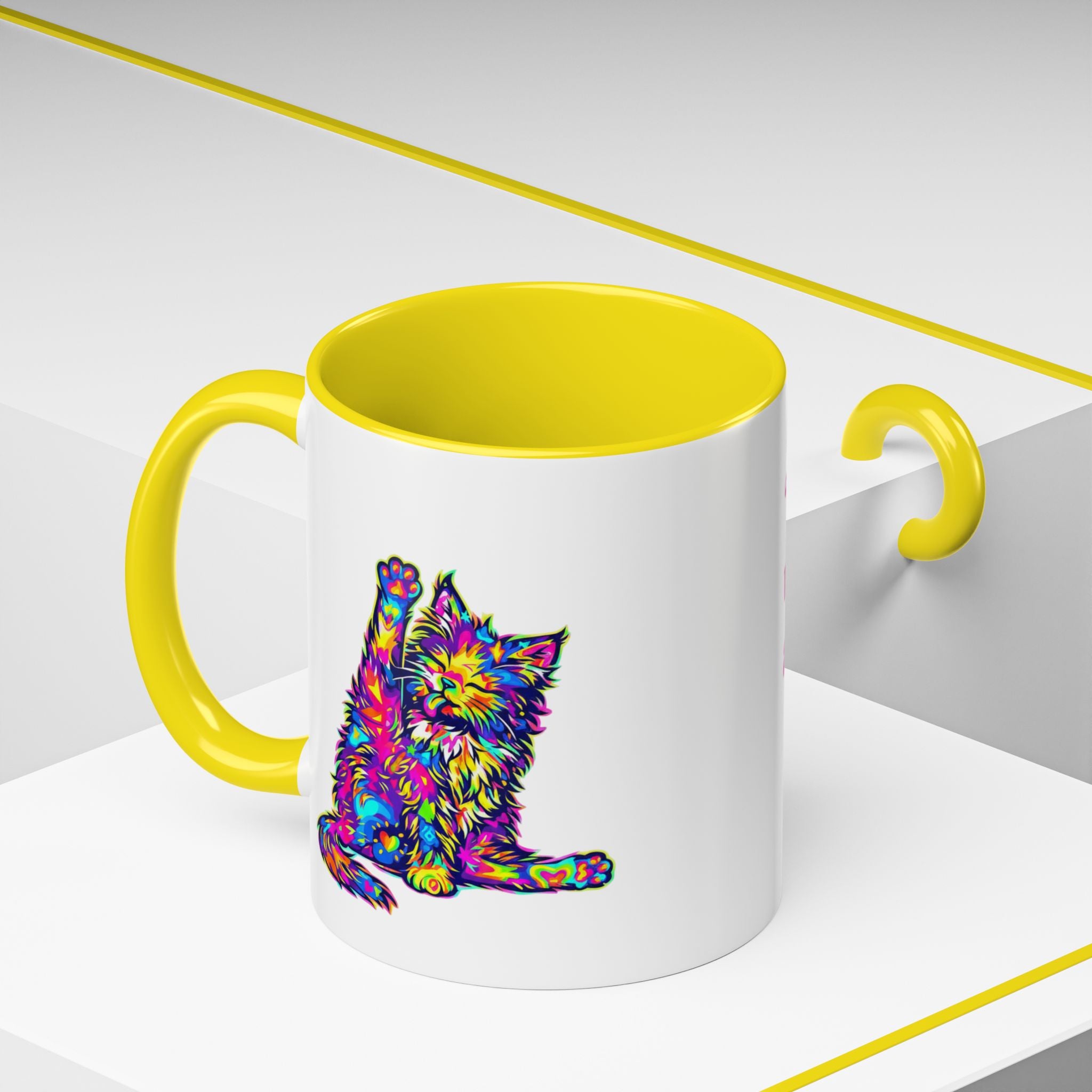 Cat Lover Coffee Mug — "Well lick my whiskers and call me Kitty" Accent Mug