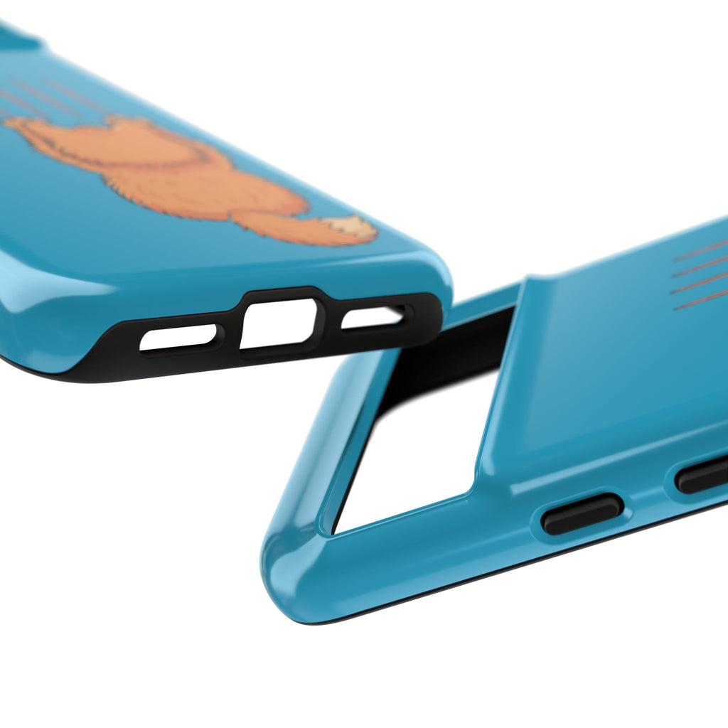 Cat Claw Blue Phone Case — Cute Hanging Orange Kitten Protective Cover