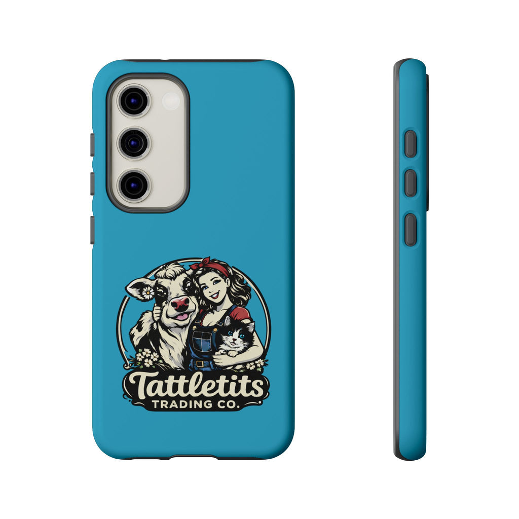 Phone Case — Retro 'Tuffellets' Logo Pattern on Teal