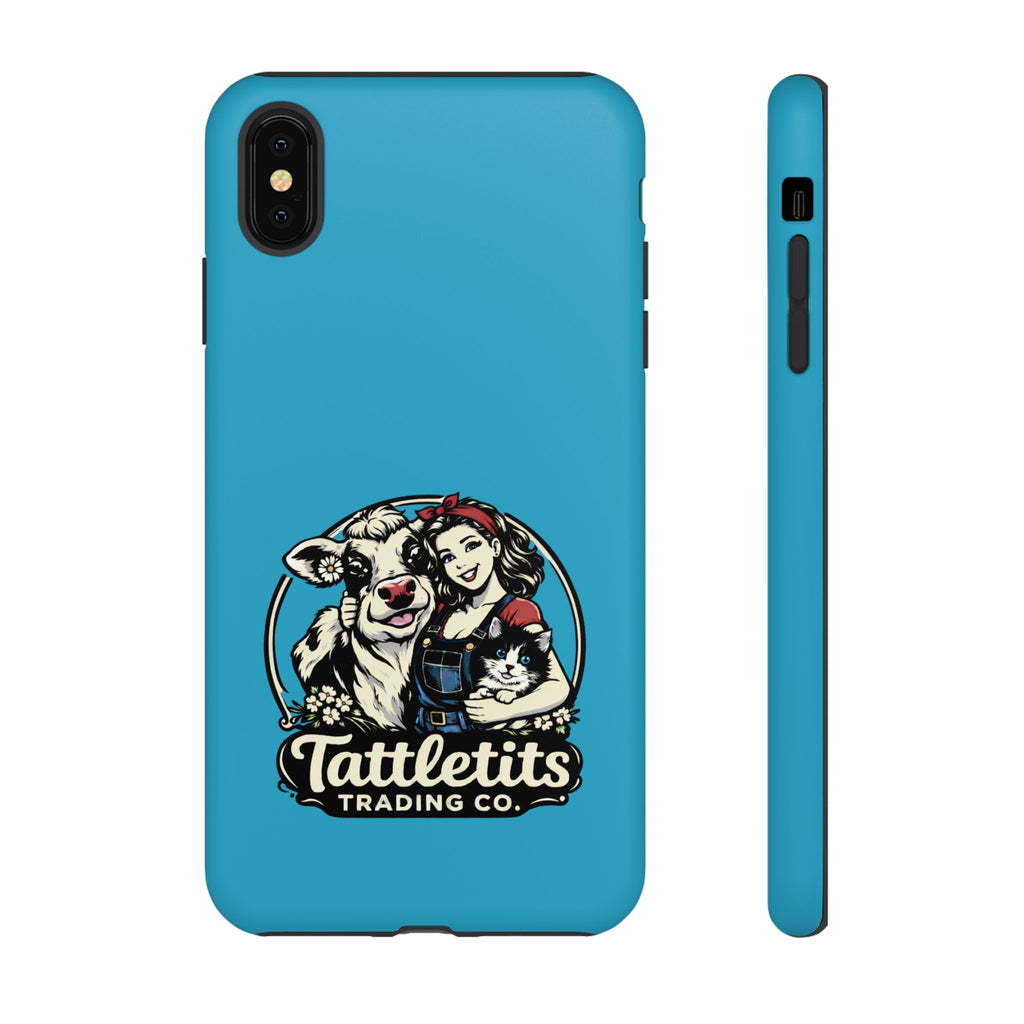 Phone Case — Retro 'Tuffellets' Logo Pattern on Teal