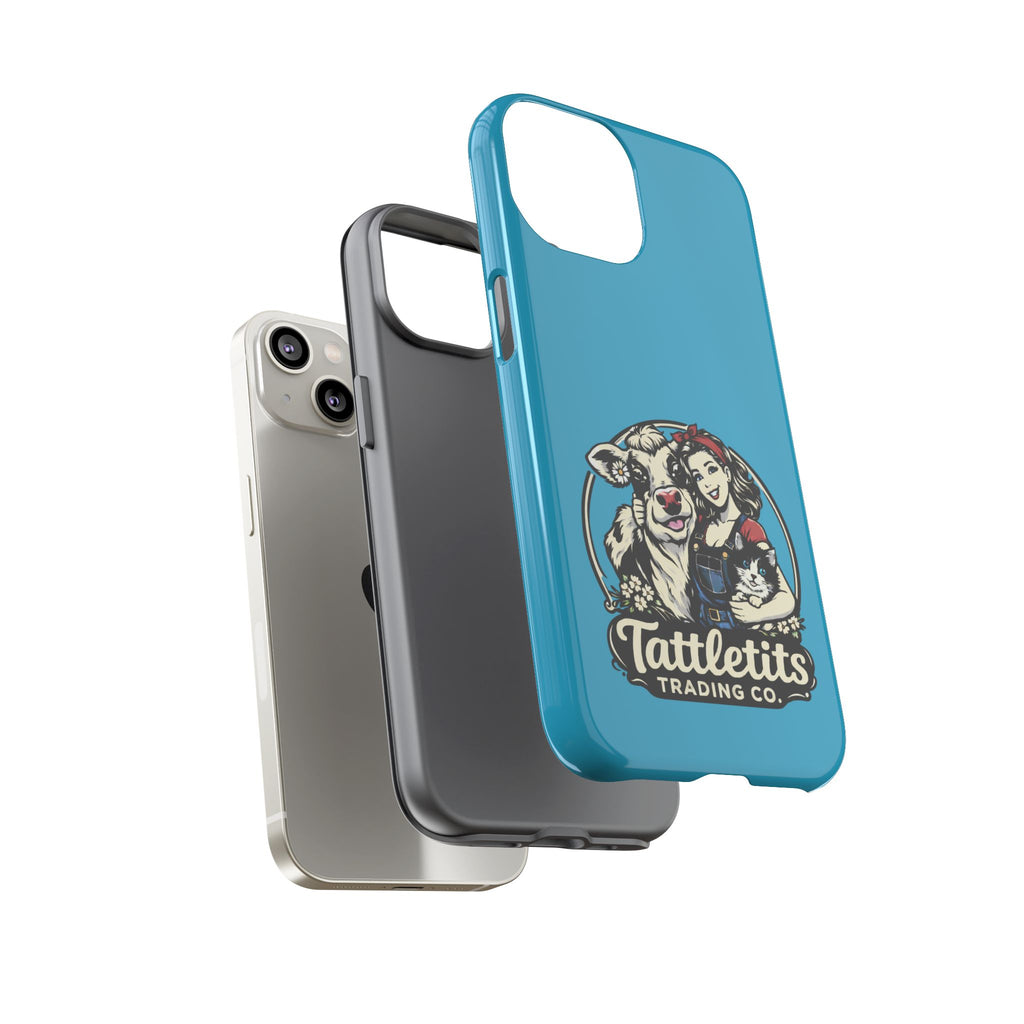 Phone Case — Retro 'Tuffellets' Logo Pattern on Teal