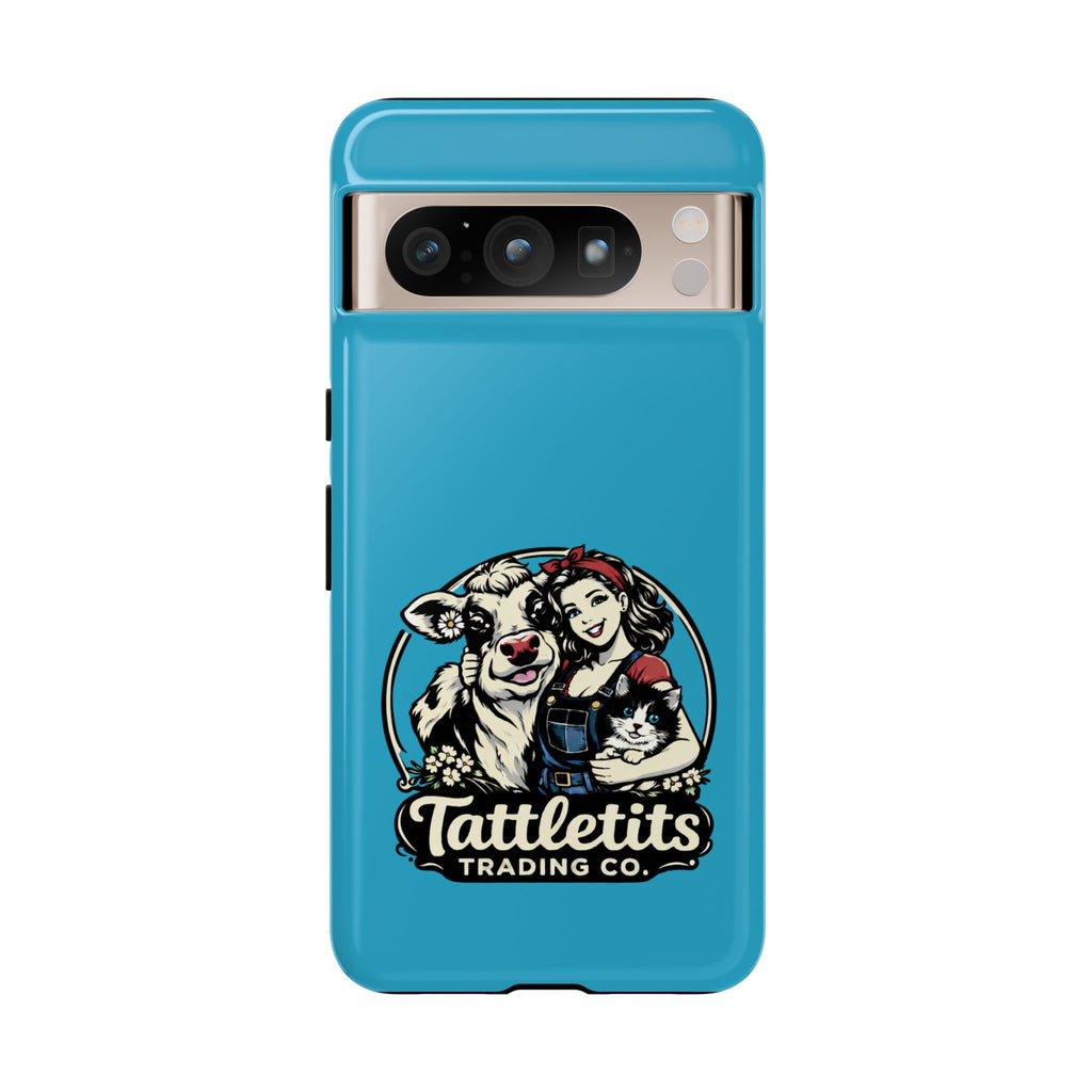 Phone Case — Retro 'Tuffellets' Logo Pattern on Teal