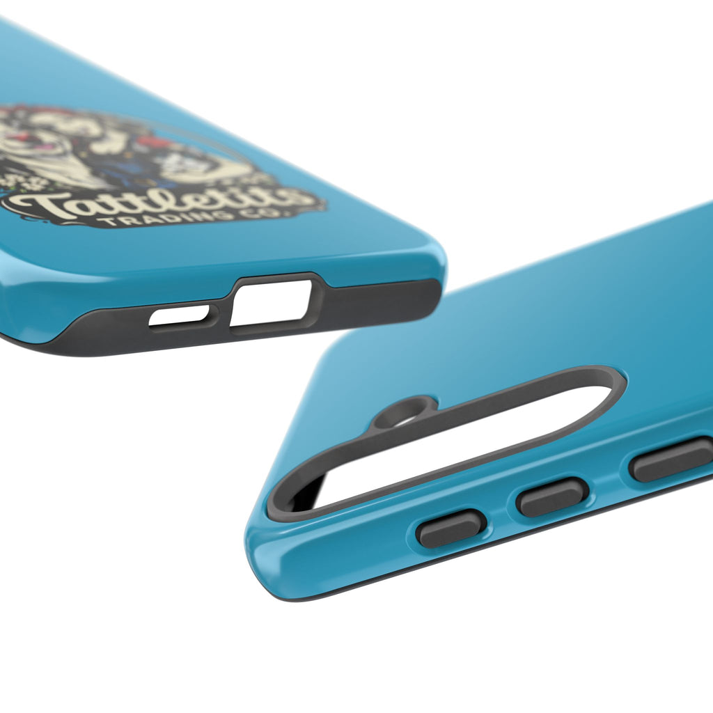 Phone Case — Retro 'Tuffellets' Logo Pattern on Teal