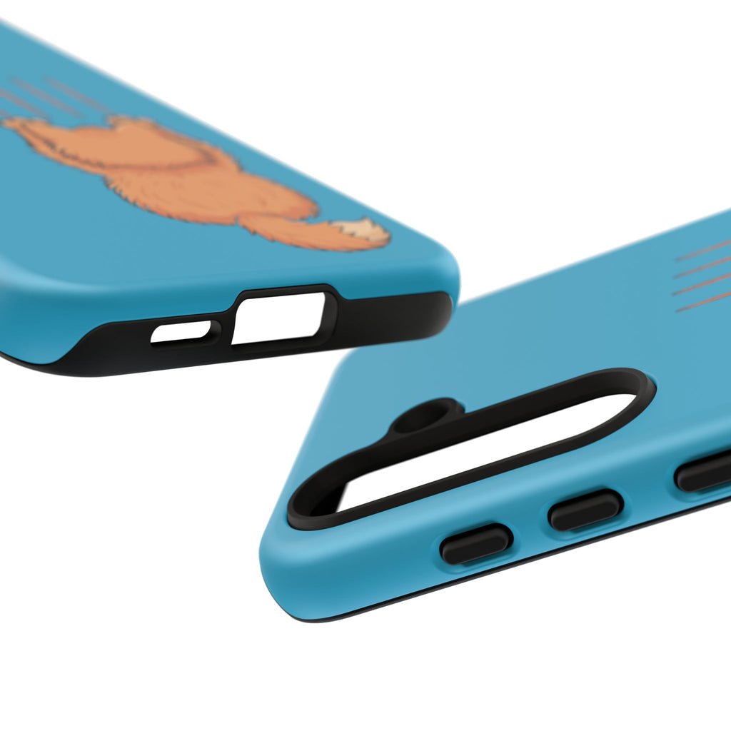 Cat Claw Blue Phone Case — Cute Hanging Orange Kitten Protective Cover