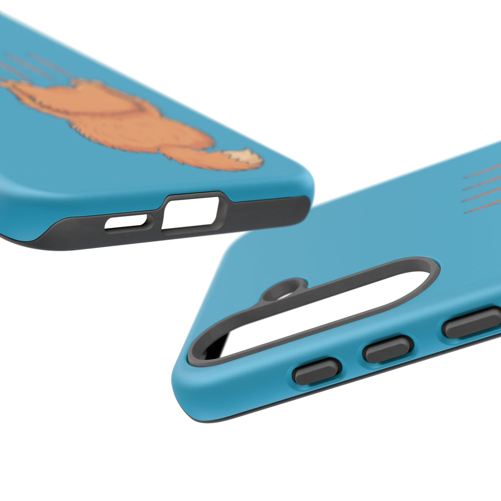 Cat Claw Blue Phone Case — Cute Hanging Orange Kitten Protective Cover