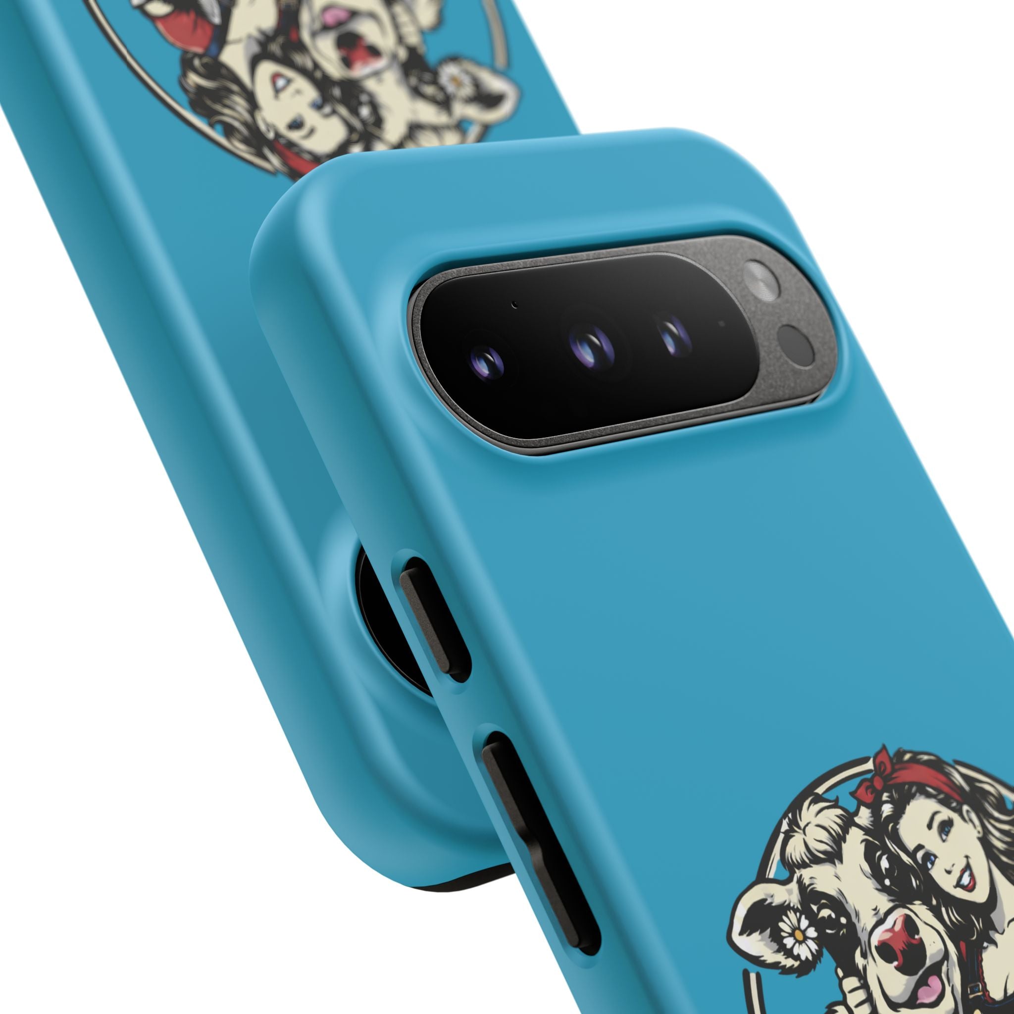 Phone Case — Retro 'Tuffellets' Logo Pattern on Teal
