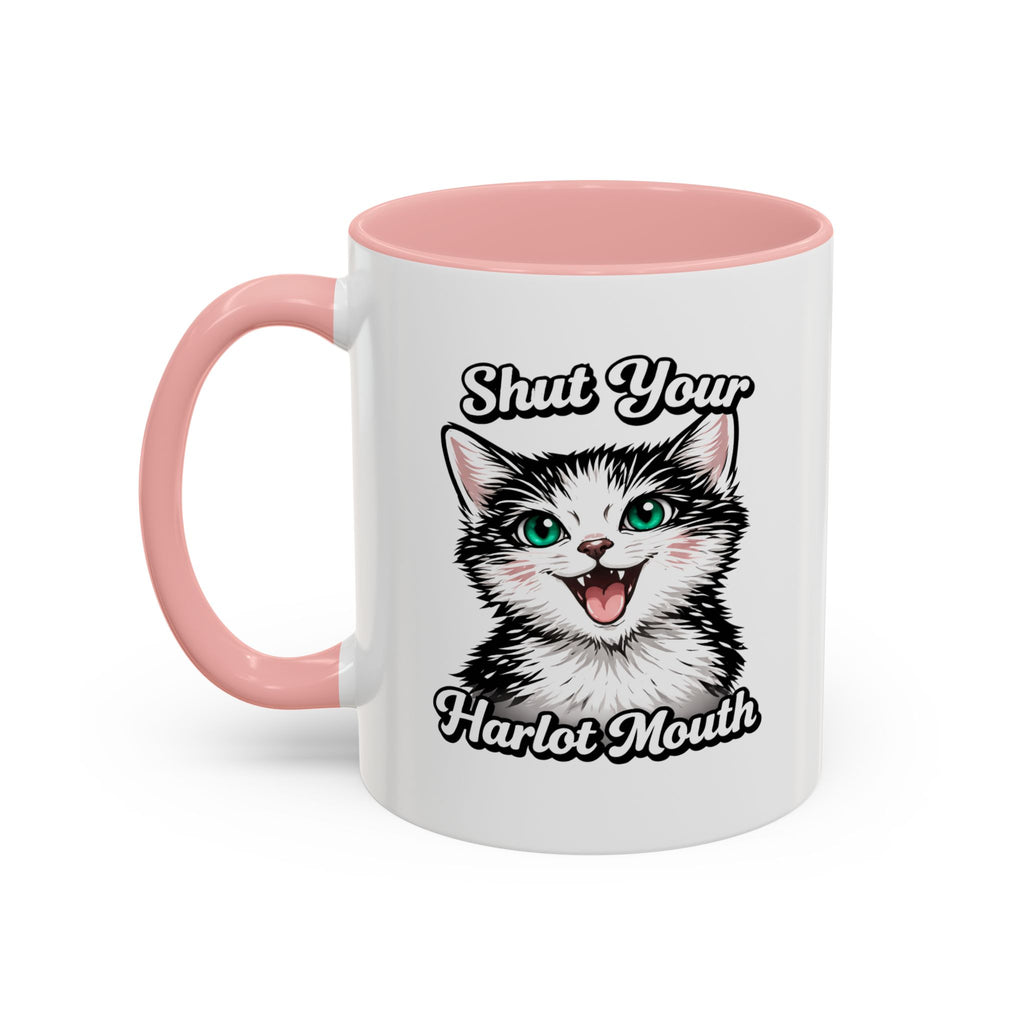 Cat Lover Accent Coffee Mug — Cute Staring Cat Design (11/15 oz)