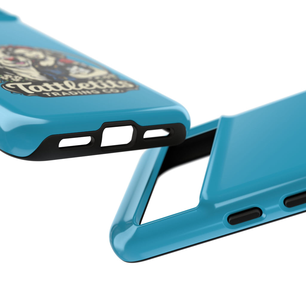 Phone Case — Retro 'Tuffellets' Logo Pattern on Teal