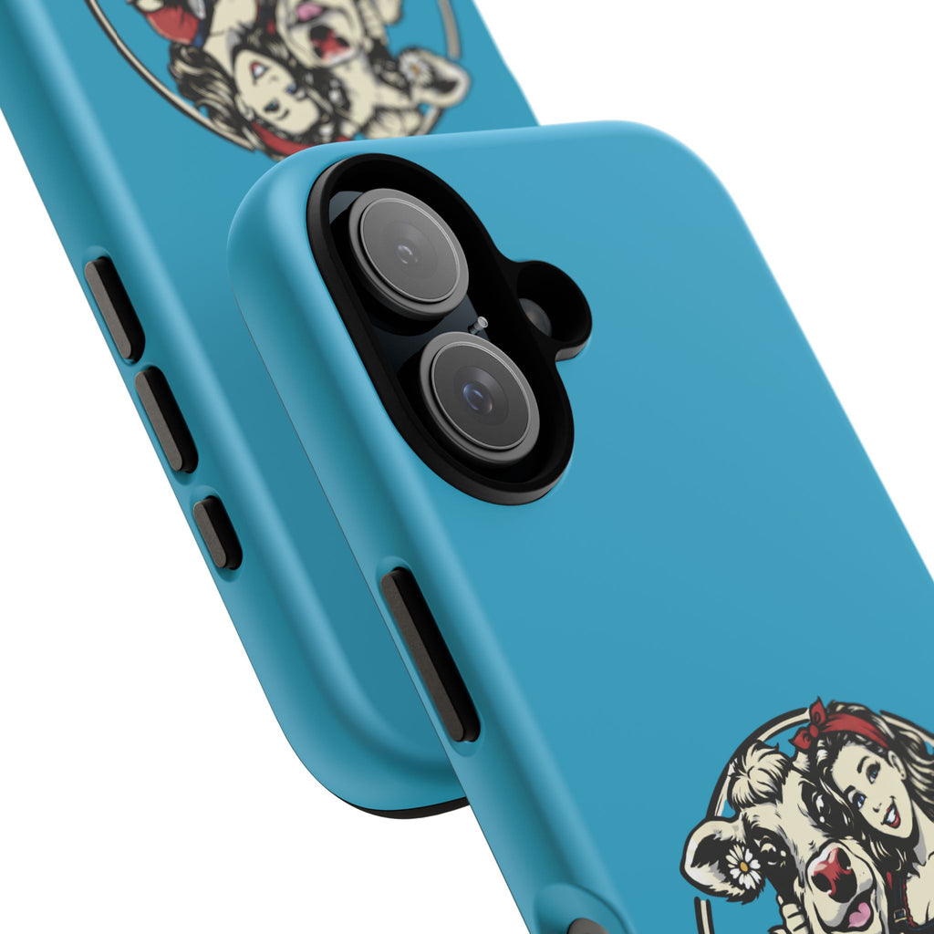 Phone Case — Retro 'Tuffellets' Logo Pattern on Teal
