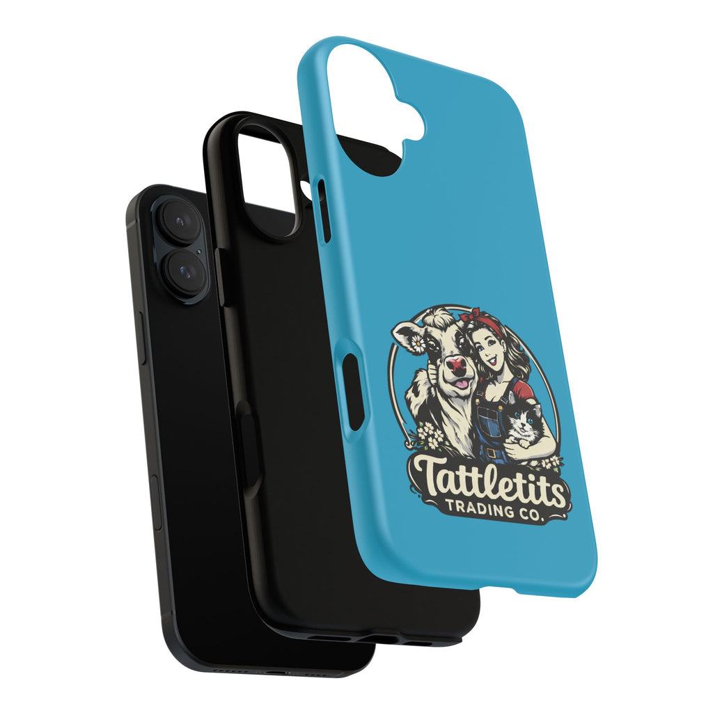 Phone Case — Retro 'Tuffellets' Logo Pattern on Teal