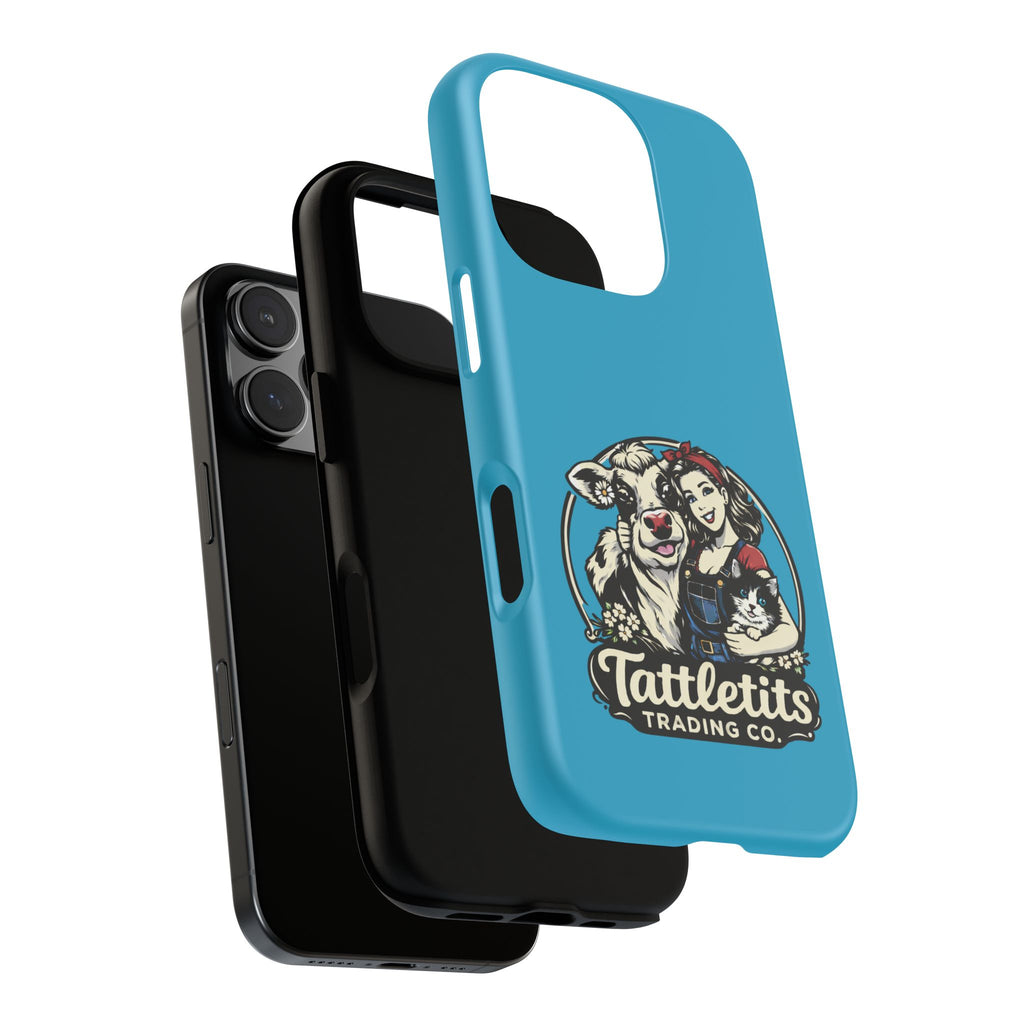Phone Case — Retro 'Tuffellets' Logo Pattern on Teal