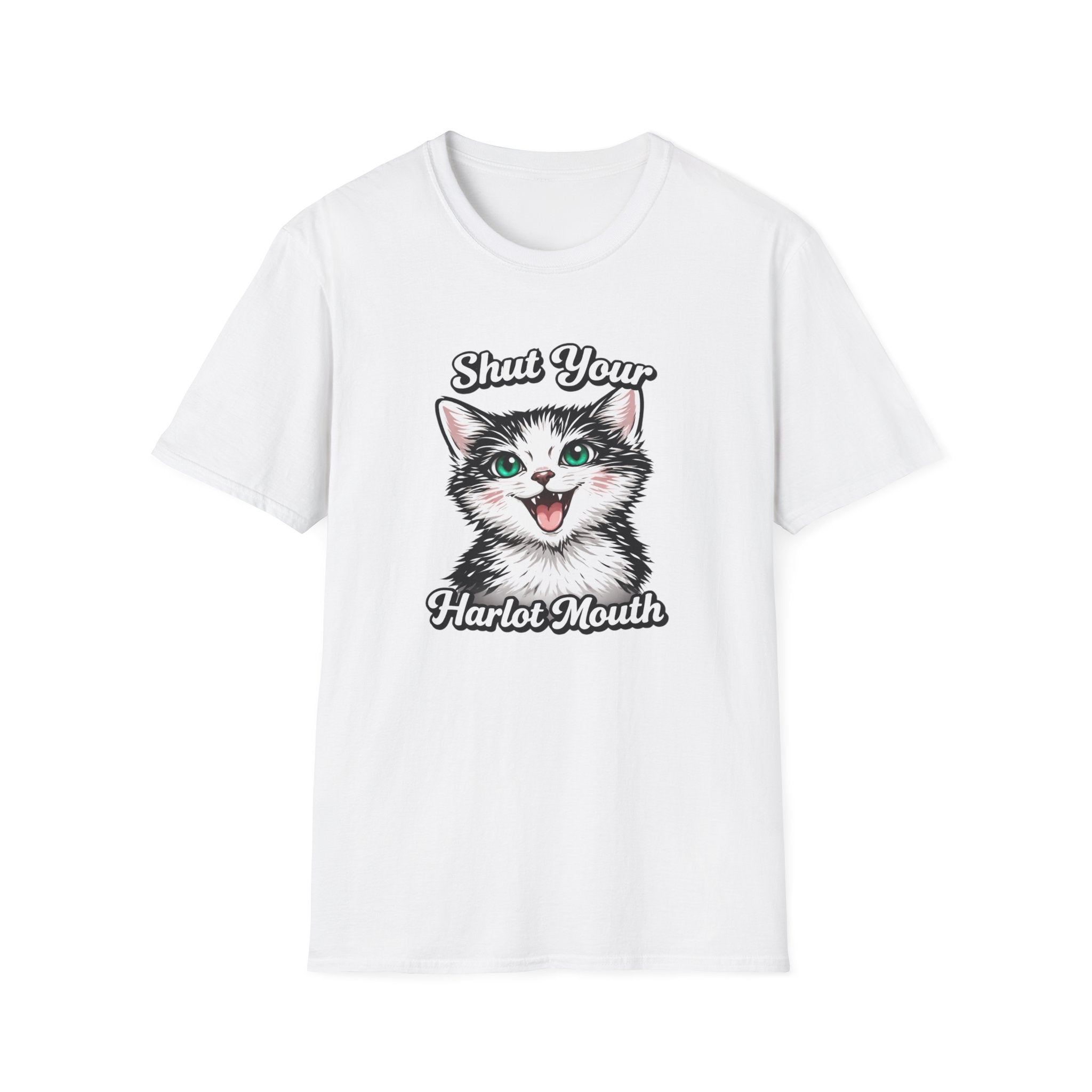 T-Shirt — "Shut Your Harlow Mouth" Funny Cat Graphic Tee