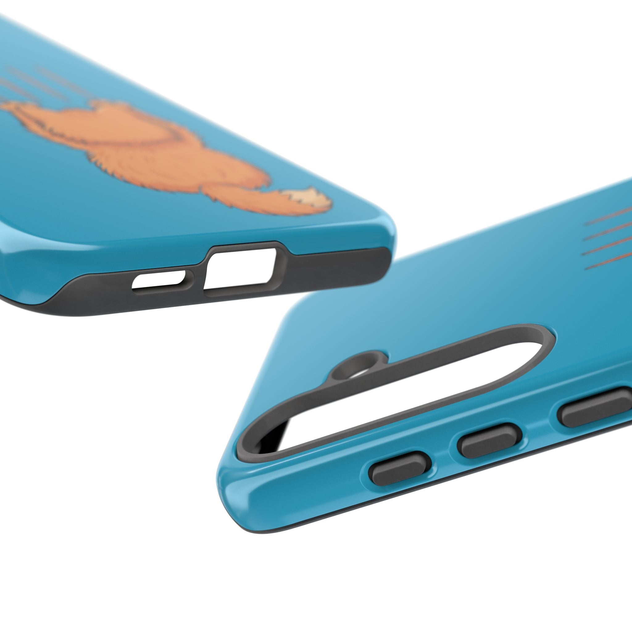 Cat Claw Blue Phone Case — Cute Hanging Orange Kitten Protective Cover