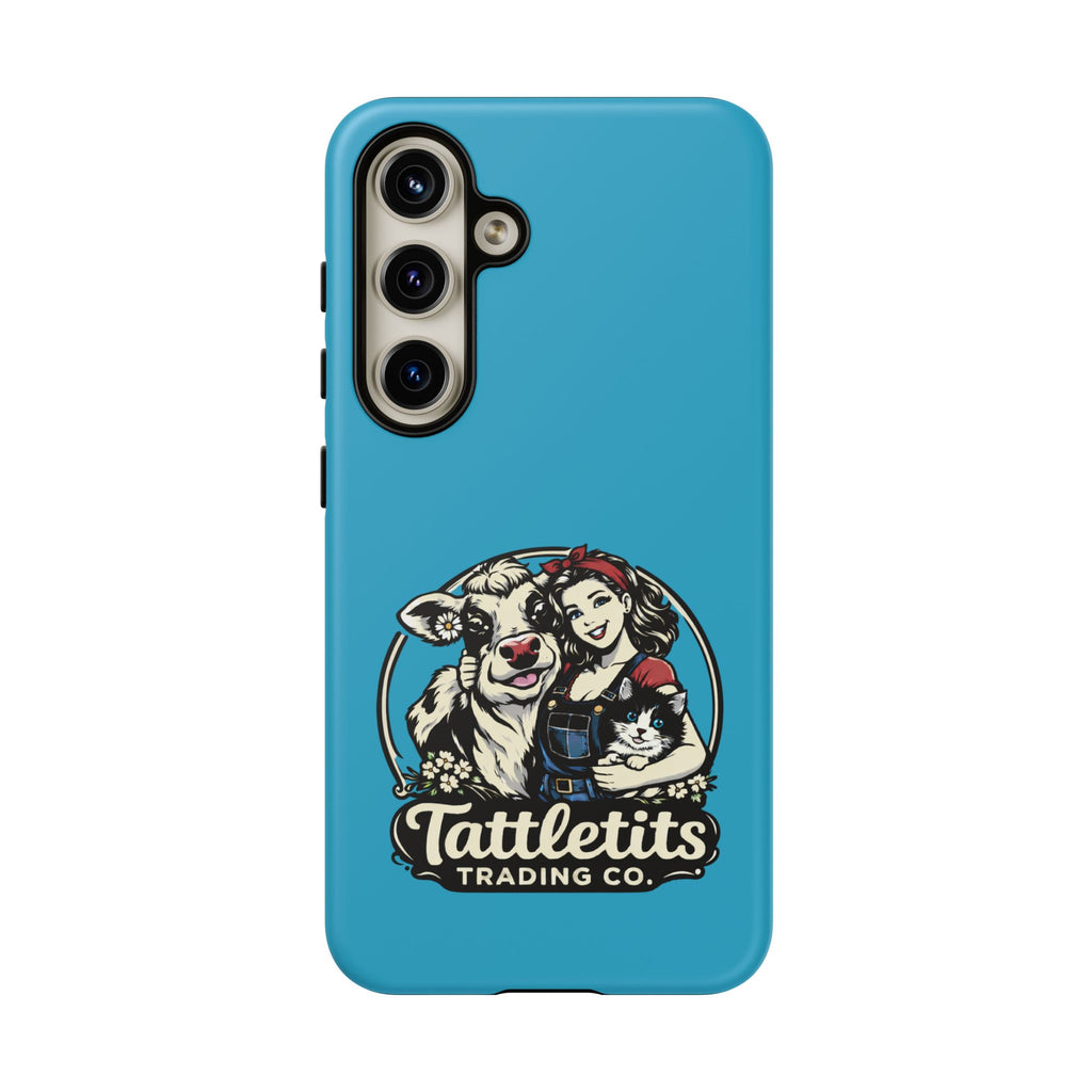 Phone Case — Retro 'Tuffellets' Logo Pattern on Teal