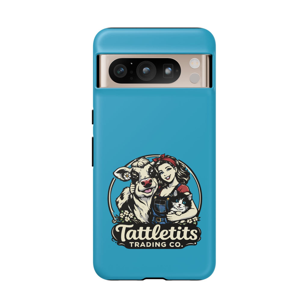 Phone Case — Retro 'Tuffellets' Logo Pattern on Teal