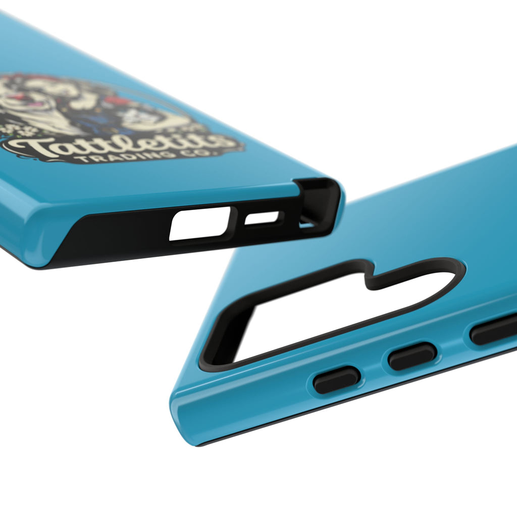 Phone Case — Retro 'Tuffellets' Logo Pattern on Teal