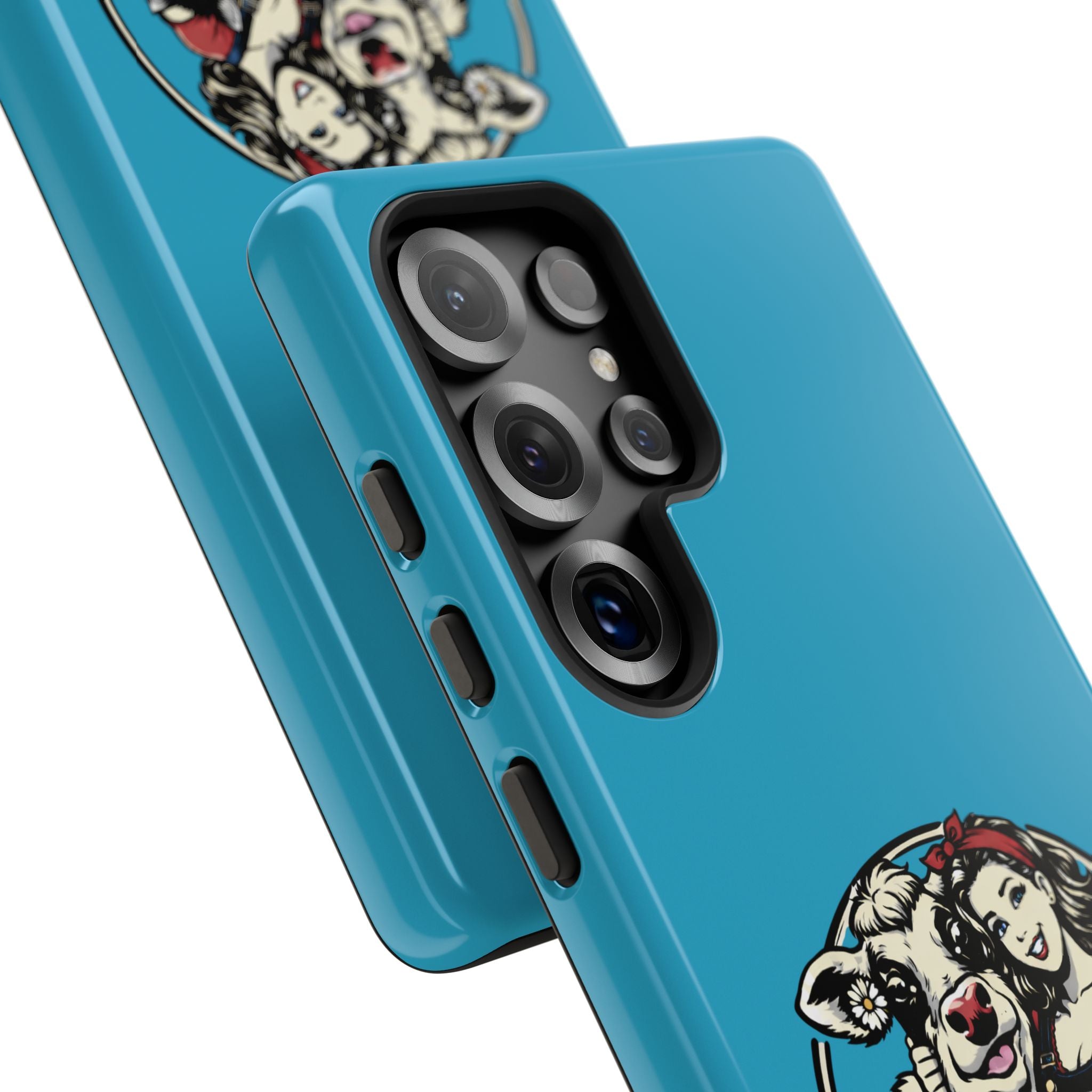 Phone Case — Retro 'Tuffellets' Logo Pattern on Teal