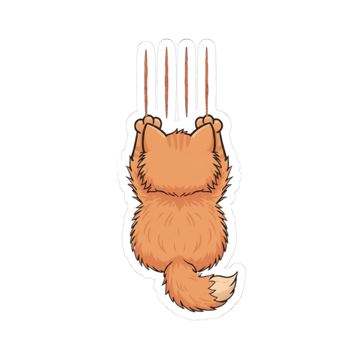 Cute Clinging Kitten Sticker — Waterproof Kiss-Cut Laptop Decal