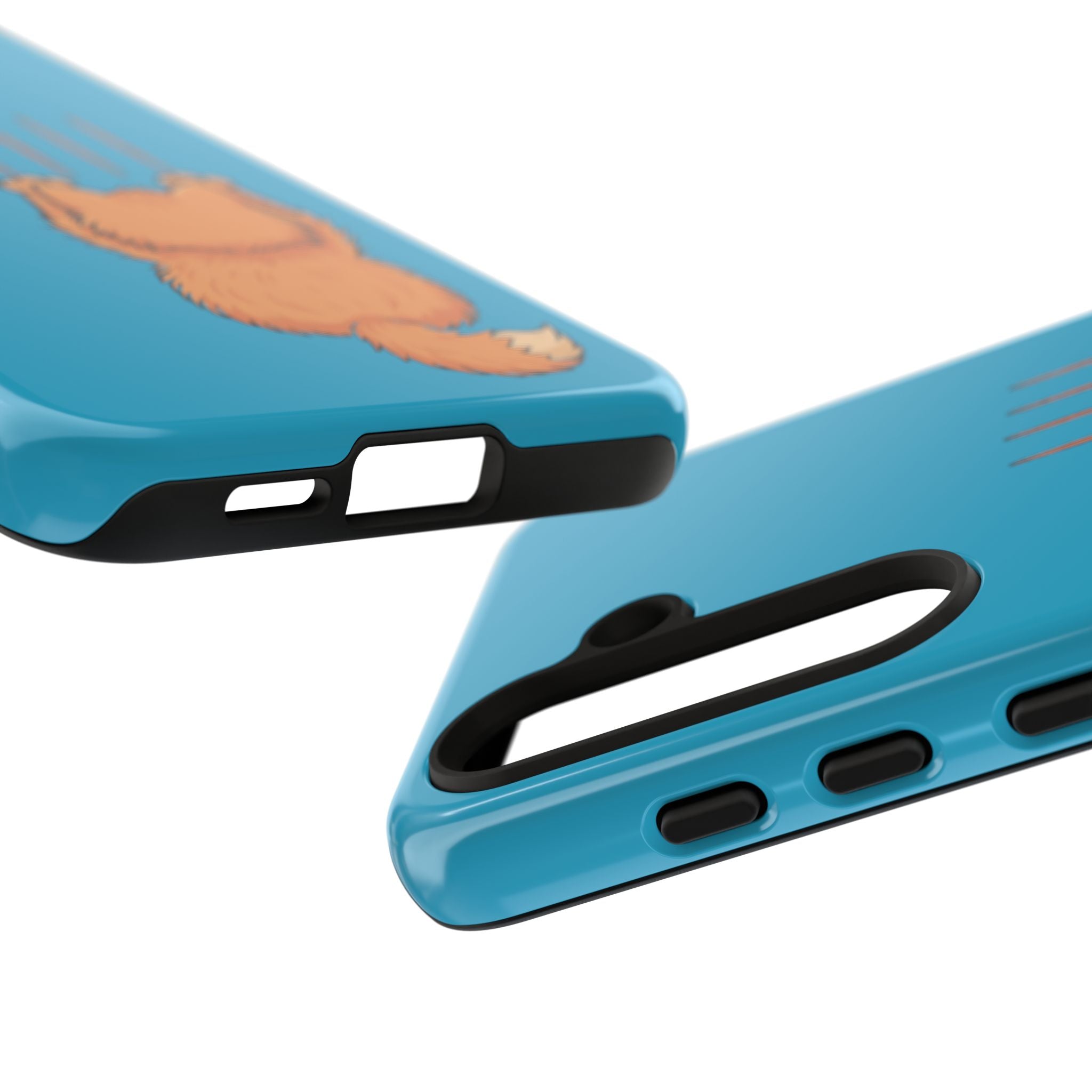 Cat Claw Blue Phone Case — Cute Hanging Orange Kitten Protective Cover