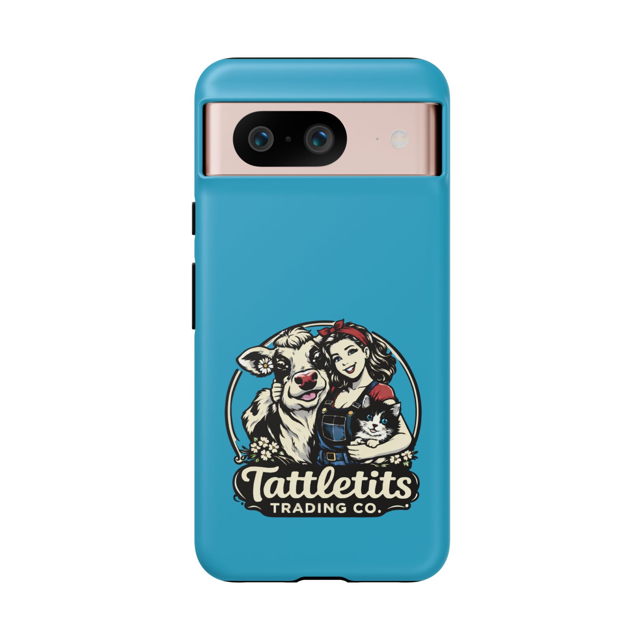 Phone Case — Retro 'Tuffellets' Logo Pattern on Teal