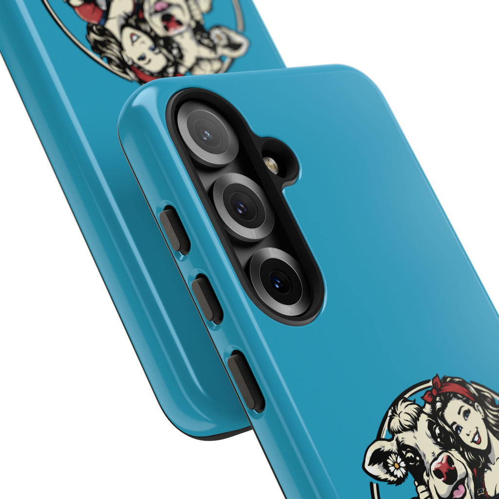 Phone Case — Retro 'Tuffellets' Logo Pattern on Teal