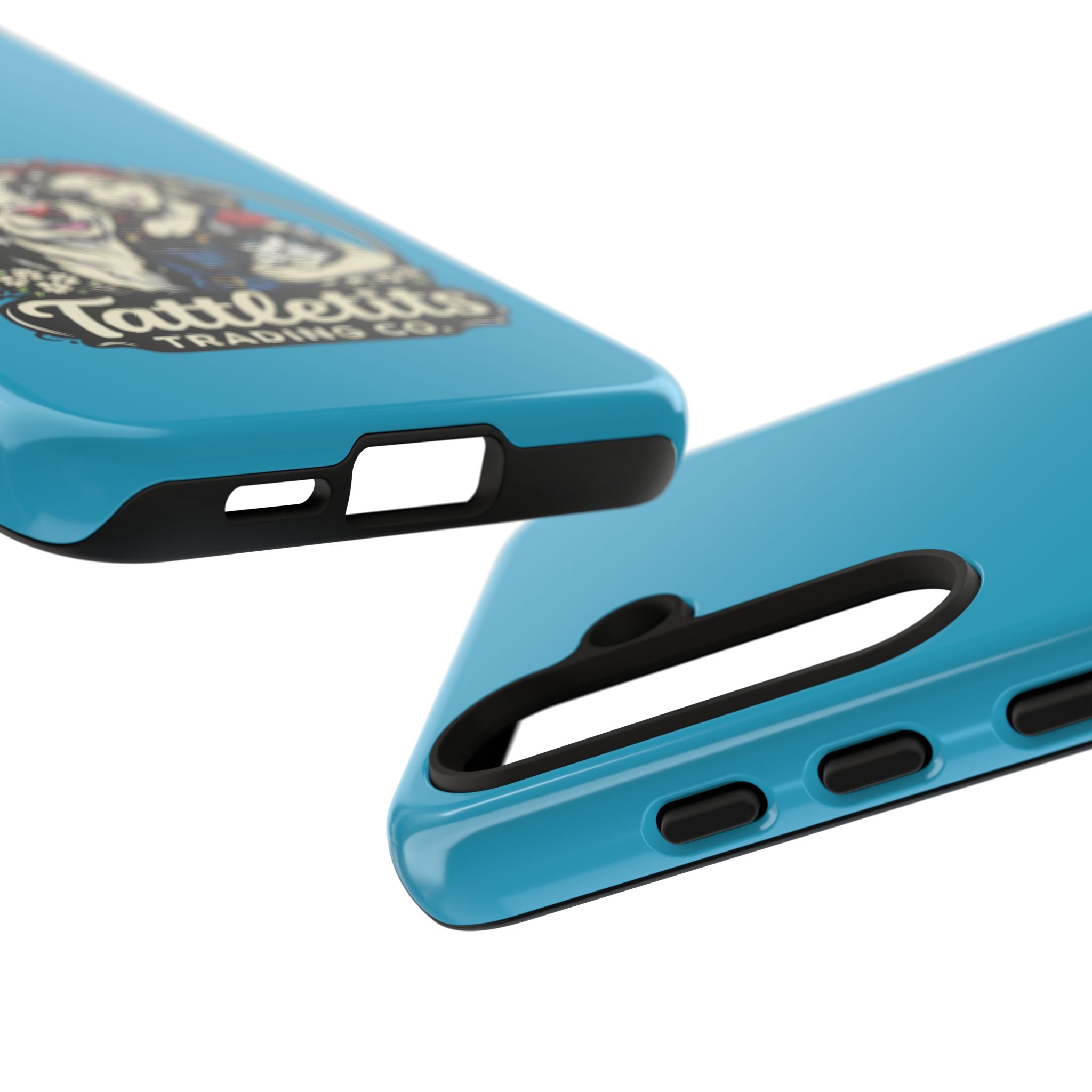 Phone Case — Retro 'Tuffellets' Logo Pattern on Teal