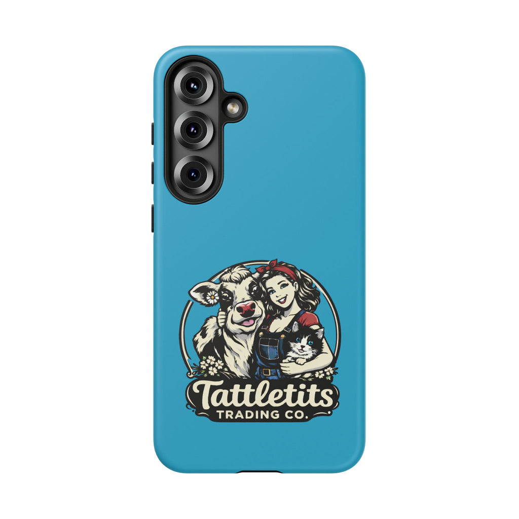Phone Case — Retro 'Tuffellets' Logo Pattern on Teal