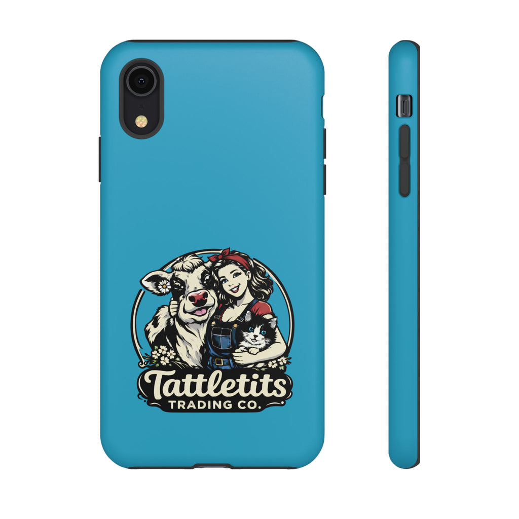 Phone Case — Retro 'Tuffellets' Logo Pattern on Teal