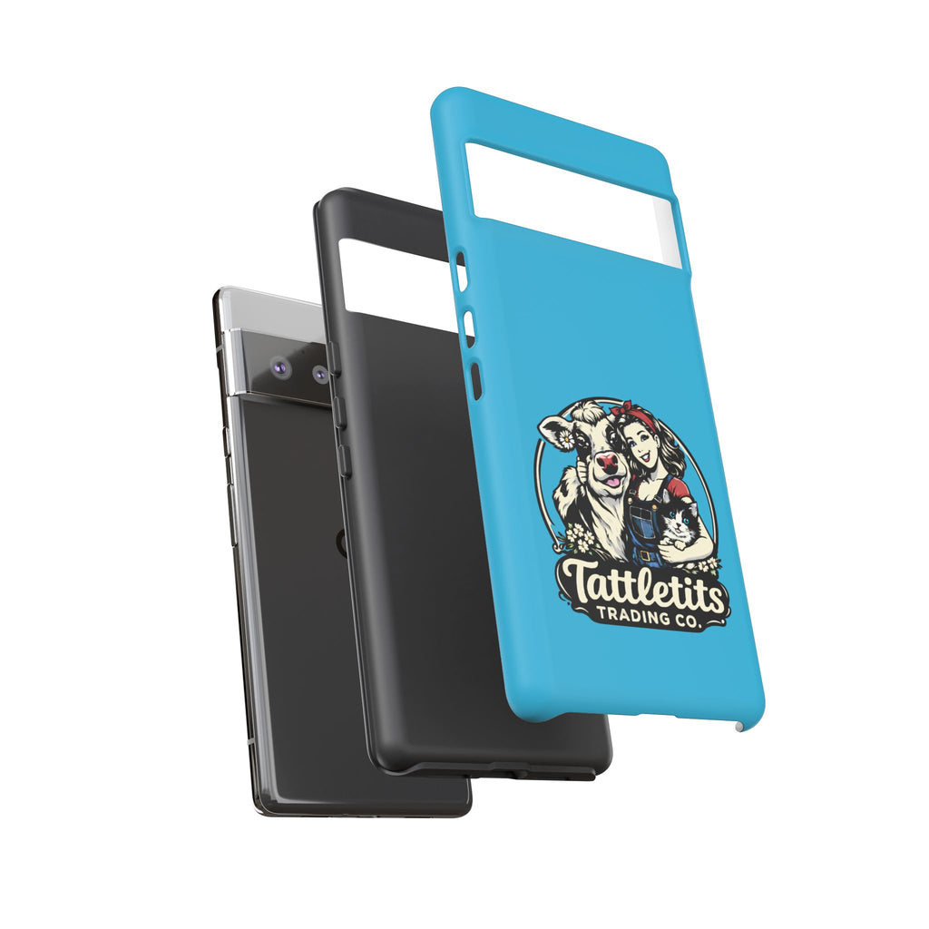 Phone Case — Retro 'Tuffellets' Logo Pattern on Teal