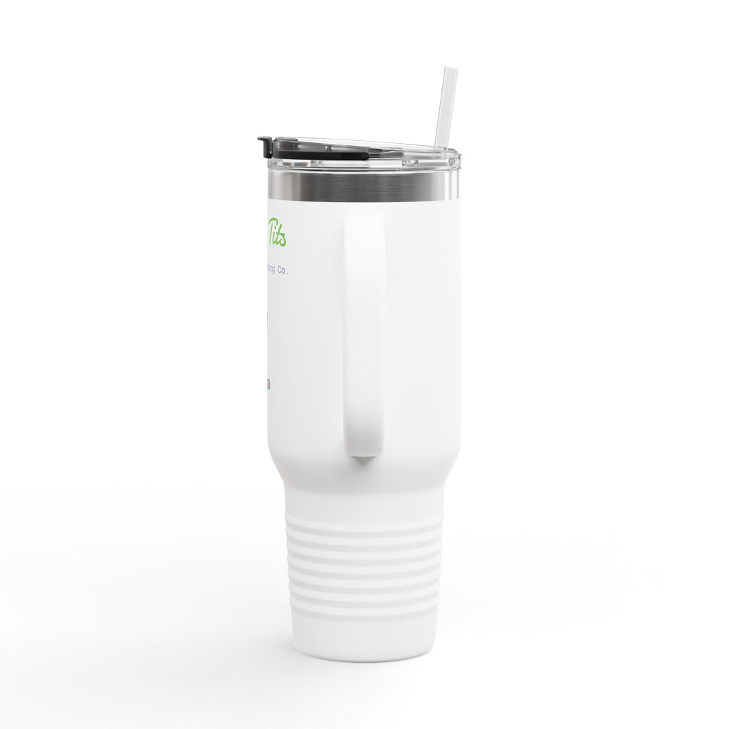 40oz Insulated Travel Mug — Colorful Cat Design “Tattle Tits”