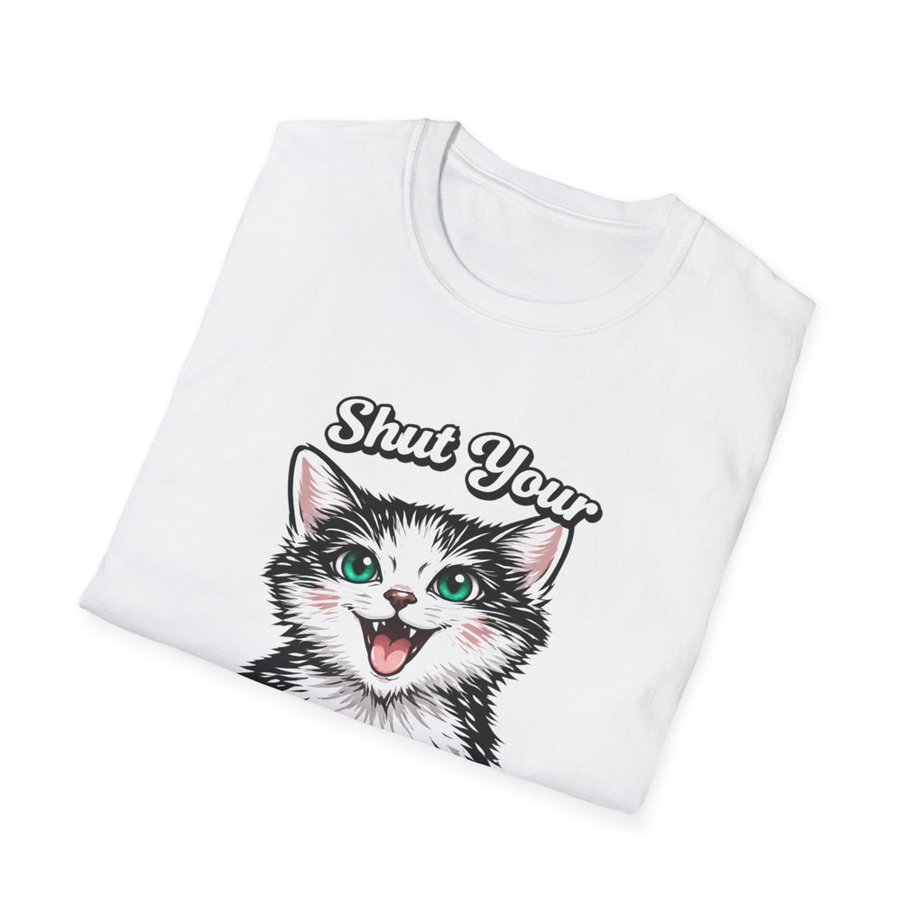 T-Shirt — "Shut Your Harlow Mouth" Funny Cat Graphic Tee