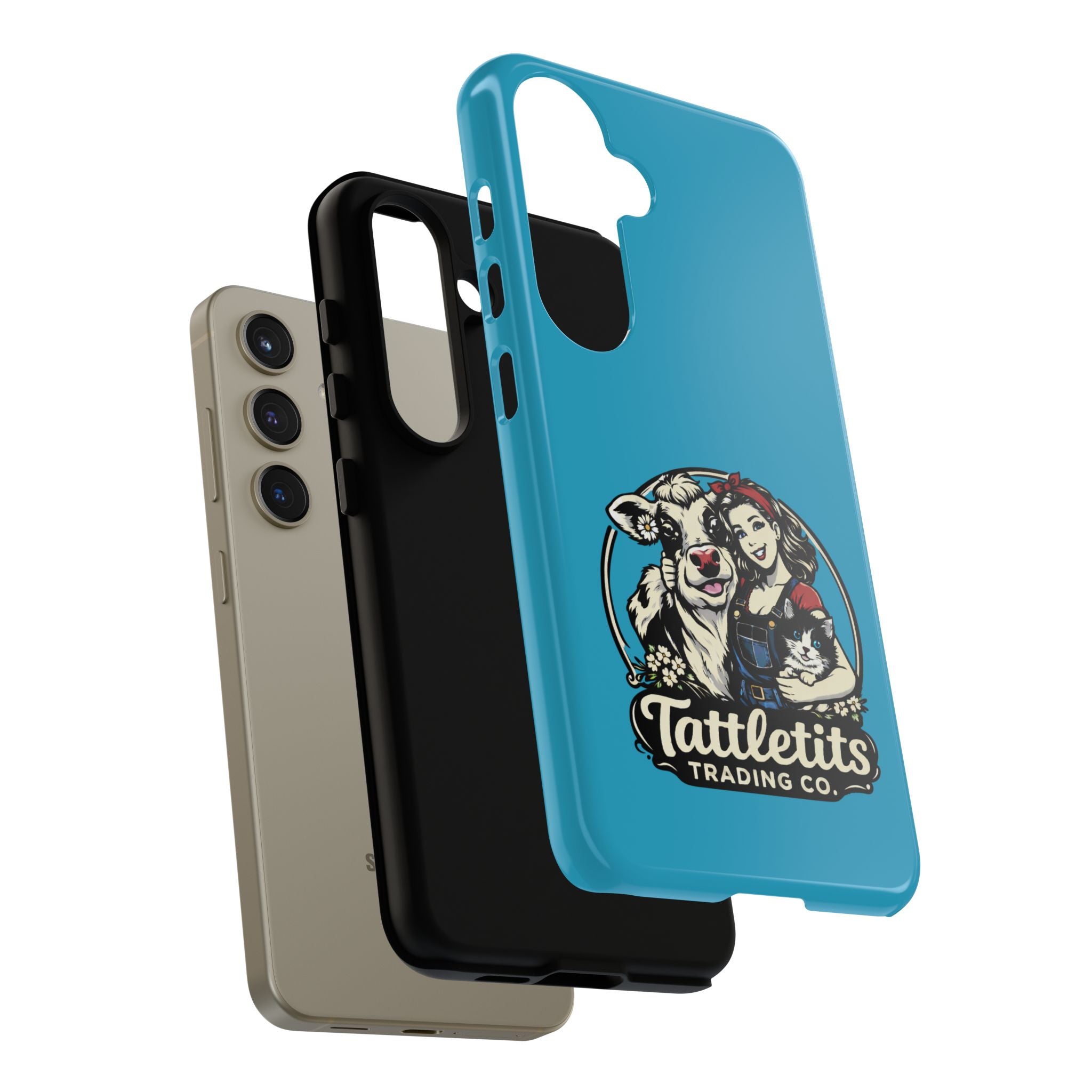 Phone Case — Retro 'Tuffellets' Logo Pattern on Teal