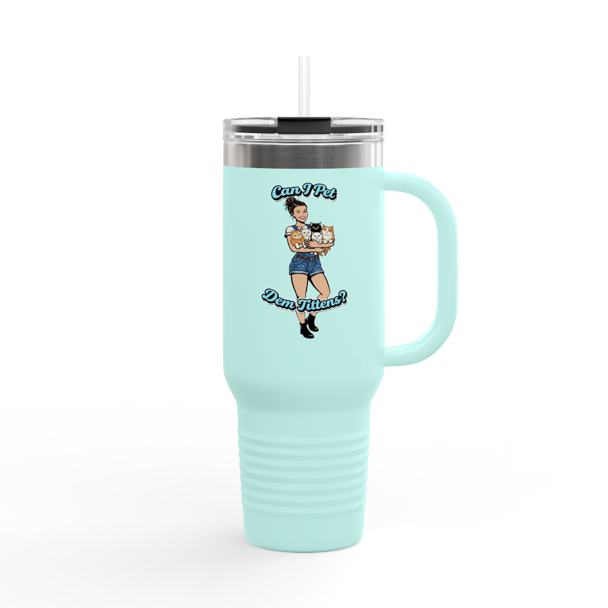 40oz Insulated Travel Mug — Retro Pinup 'Guns & Pies' Design