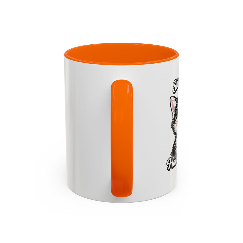 Cat Lover Accent Coffee Mug — Cute Staring Cat Design (11/15 oz)