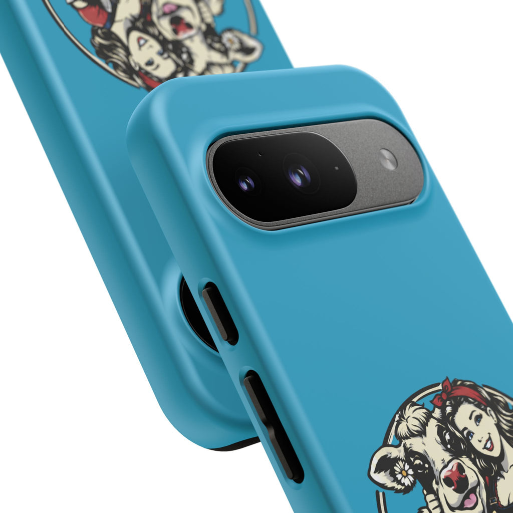Phone Case — Retro 'Tuffellets' Logo Pattern on Teal